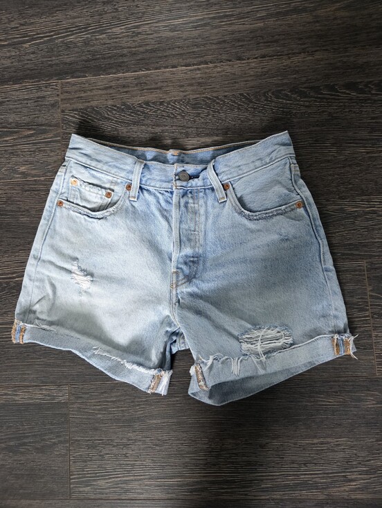 Levi's Pants - Levi's Light Blue Distressed Denim Jean Shorts